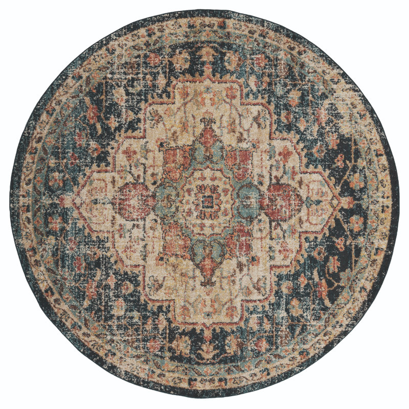 Scofield Oriental Indoor Rug, Round 7'10"