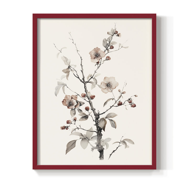 Vintage Floral Print CCCVIII Framed Print - Solid Wood