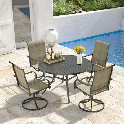 4 - Person Round Dining Set With Swivel Chairs