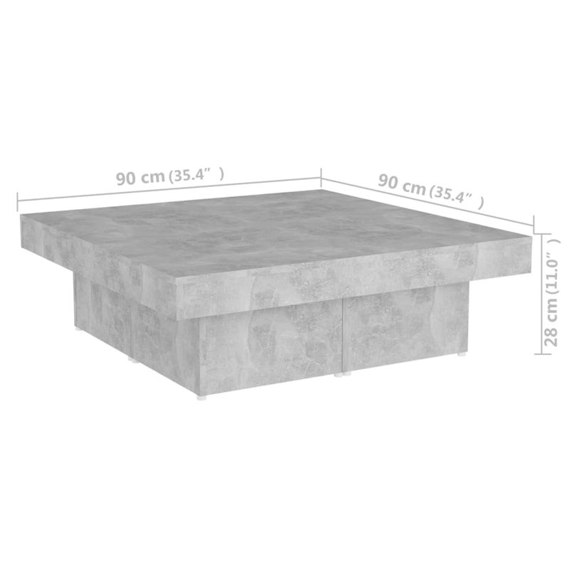 Allete Block Coffee Table, Concrete Grey