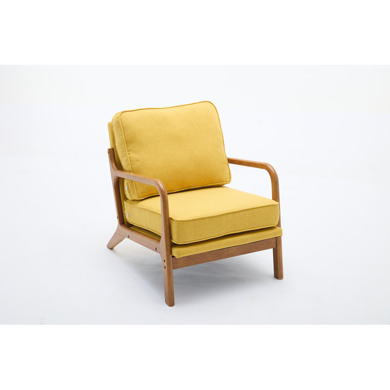 Holdyn Upholstered Armchair, Yellow Linen