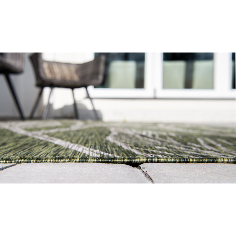 Zenon Floral Indoor / Outdoor Rug, Rectangle 7'10" x 11'4"