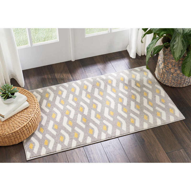 Tapis gris Cristin Eclectic Bohemian, Rectangle 2 pi 2 po x 3 pi 9 po