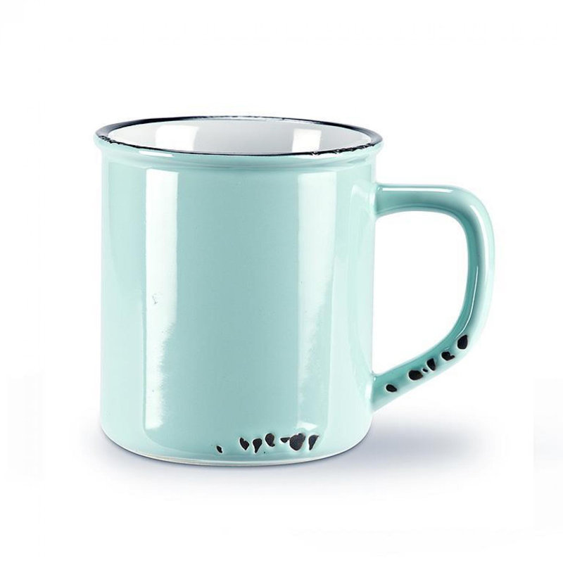 Tasse en émail, Bleu / Vert