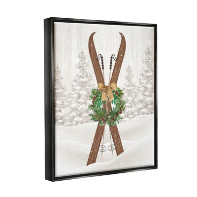 Couronne de vacances «Winter Skis» par Jennifer Pugh - impression sur bois