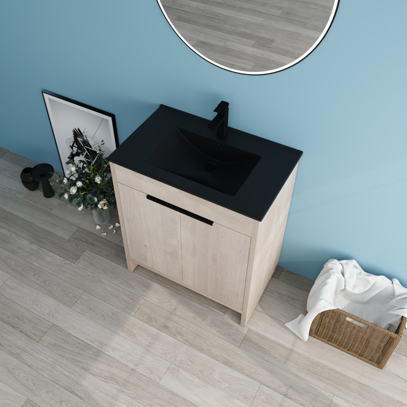  Meuble-lavabo simple autoportant 30 po Diandrea, Noir