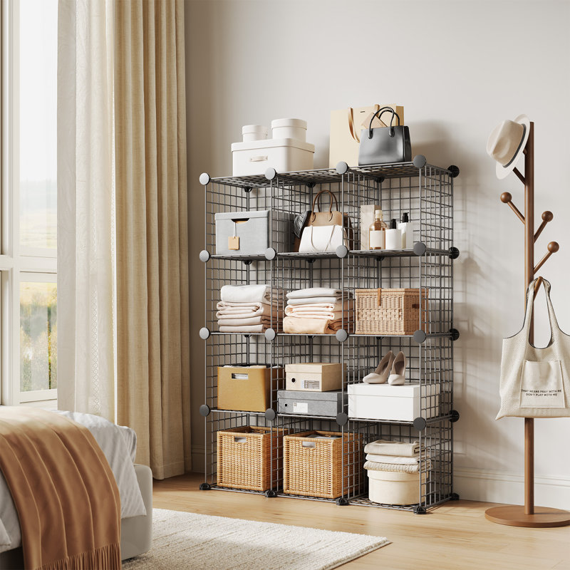 95cm W Metal Shelving Unit, Grey