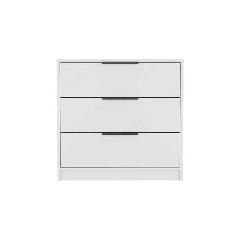 Commode 3 tiroirs Kaia, plateau supérieur - blanc