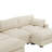 5 - Piece Upholstered White Faux Rabbit Fur Flannel Reversible Modular Sofa Living Room Sectional Couch with Ottoman-850720679-850720673
