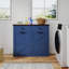Armoire, maison de campagne, poubelle double inclinable bleue