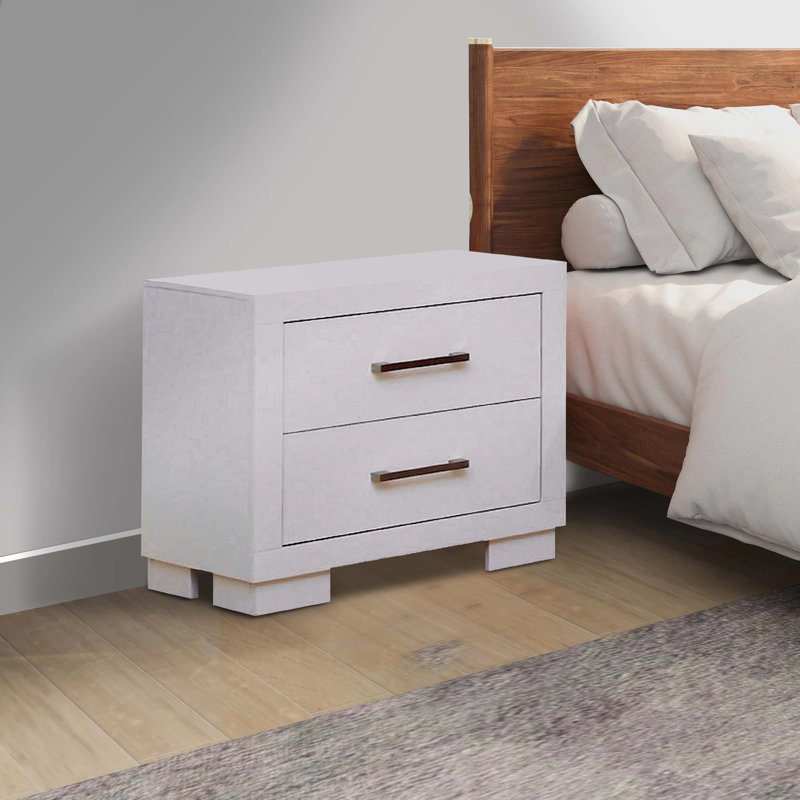 Semirah 2 - Drawer Nightstand, White/Black