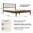 Yuma Queen Size Bed Frame with Headboard & Footboard, Solid Wood Platform Bed, 12 Sturdy Slatted Base with Metal Legs, Anti-Noise & Slip-Free, Walnut Finish-113272507-113272506