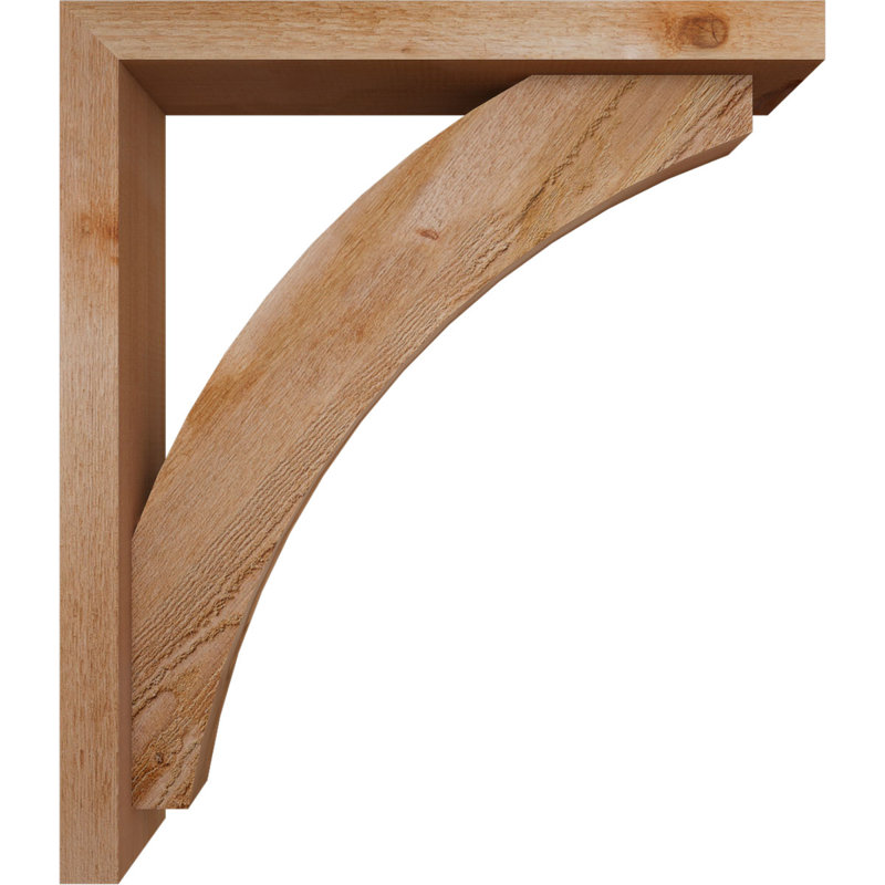 Thorton Block Bracket with Offset Brace, 30 x 26, 4"W Western Red Cedar (Rough Sawn)