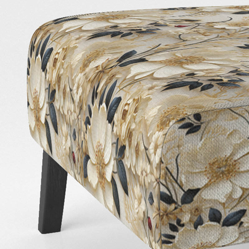 Fauteuil de chambre crème en dentelle délicate Flower Botanics I - rembourré Cottage