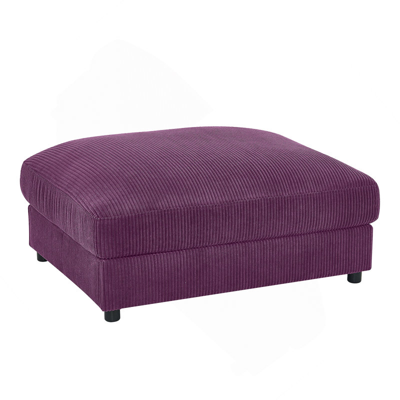 Repose-pieds rembourré en velours côtelé, Mauve