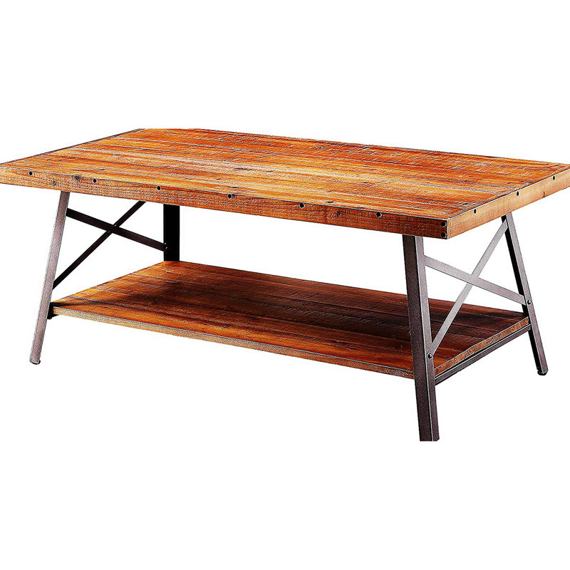 Aulene Coffee Table, Coffee Table With 1 Tier Shelf, Modern Coffee Table