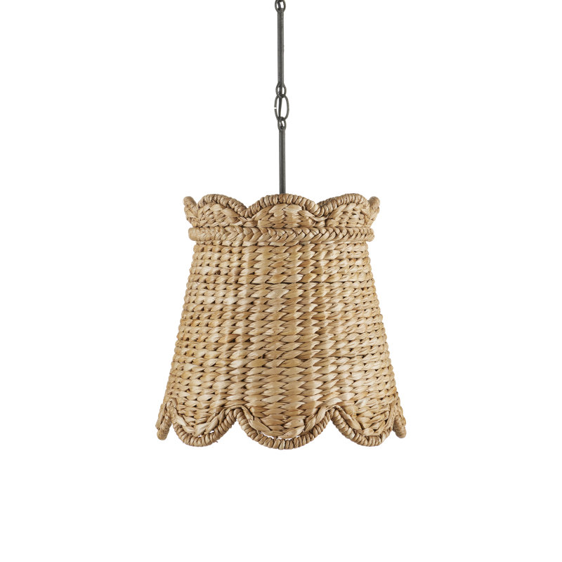 1 - Light Natural Single Pendant, 19" H x 14.5" W x 14.5" D