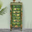 Armoire à bijoux rectangulaire verte en bois massif
