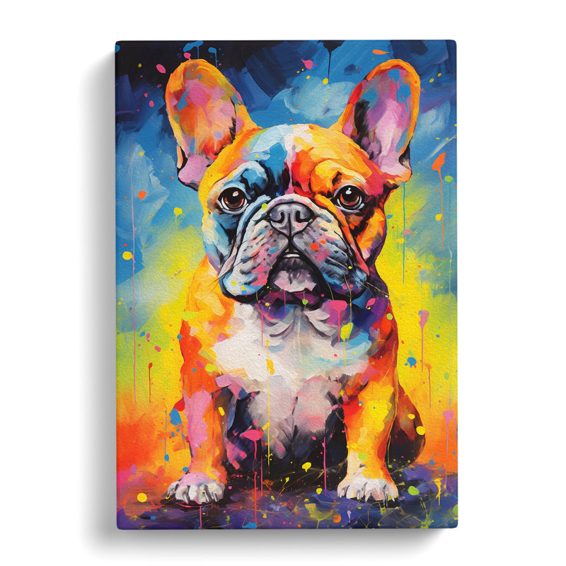 French Bulldog Action - No Frame Print, 76cm H x 50cm W x 3cm D
