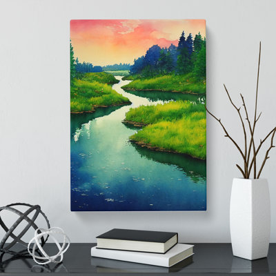 Watercolour River Vol.1 - Wrapped Canvas