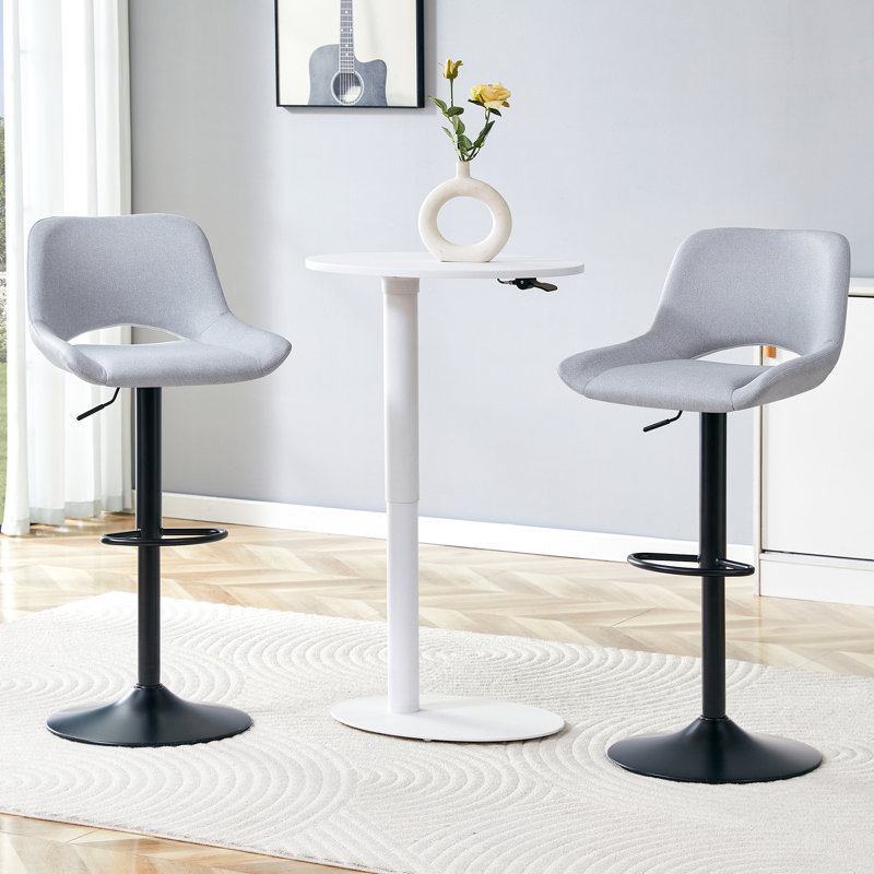 Ensemble de 2 tabourets de bar modernes pivotants réglables avec repose-pieds, convient aux bars à la maison et aux îlots de cuisine