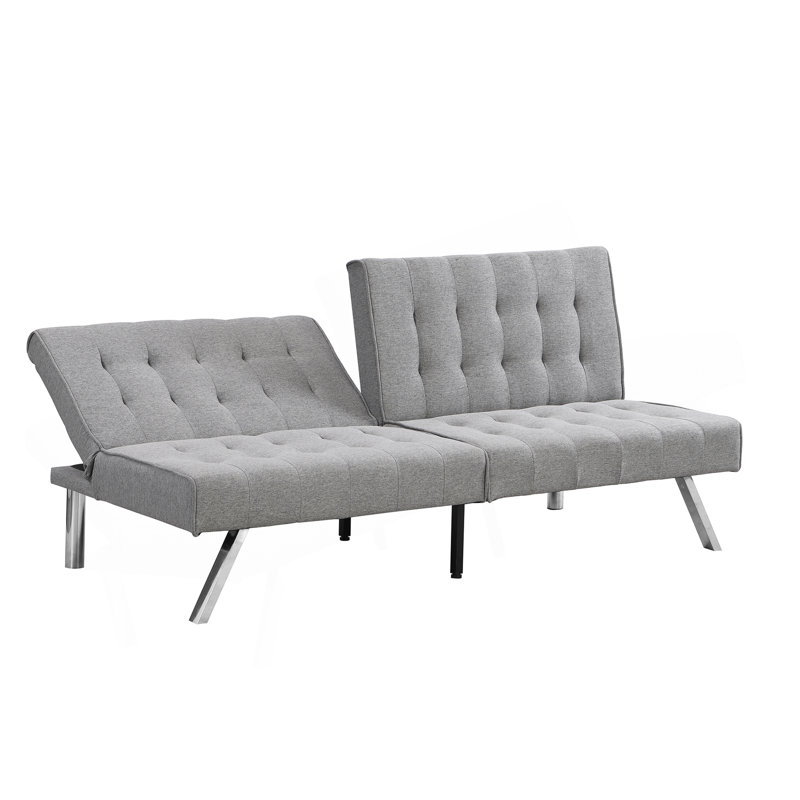 WOOD FRAME, STAINLESS LEG, FUTON, SOFA BED, Gray