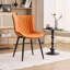 Chaise à oreilles rembourrée en similicuir Jimma avec pieds en fer-1749705785