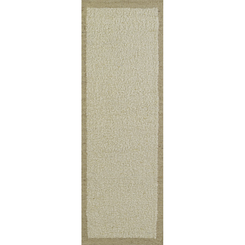 Wool Area Rug in Ivory, Runner 2'6" x 8'