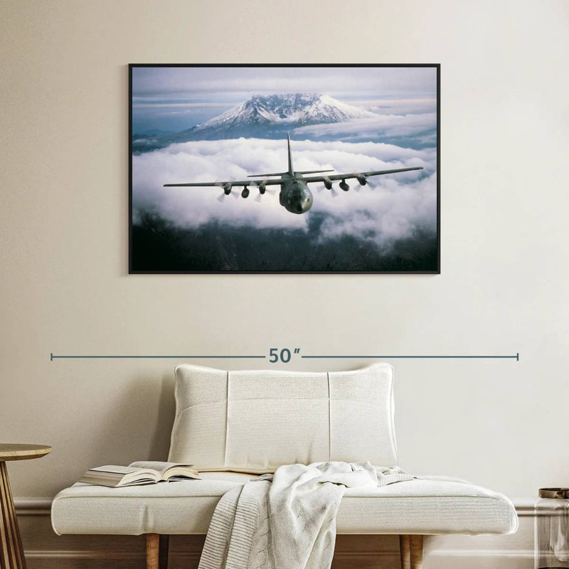 Avion militaire, Cadre flottant noir, 40 po x 27 po