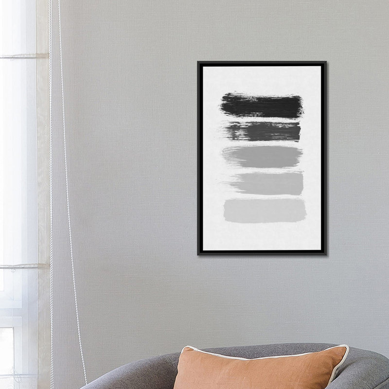 «Stripes», impression sur toile, H 26 po x l 18 po x P 1,5 po, Toile avec cadre noir, Pas de tapis