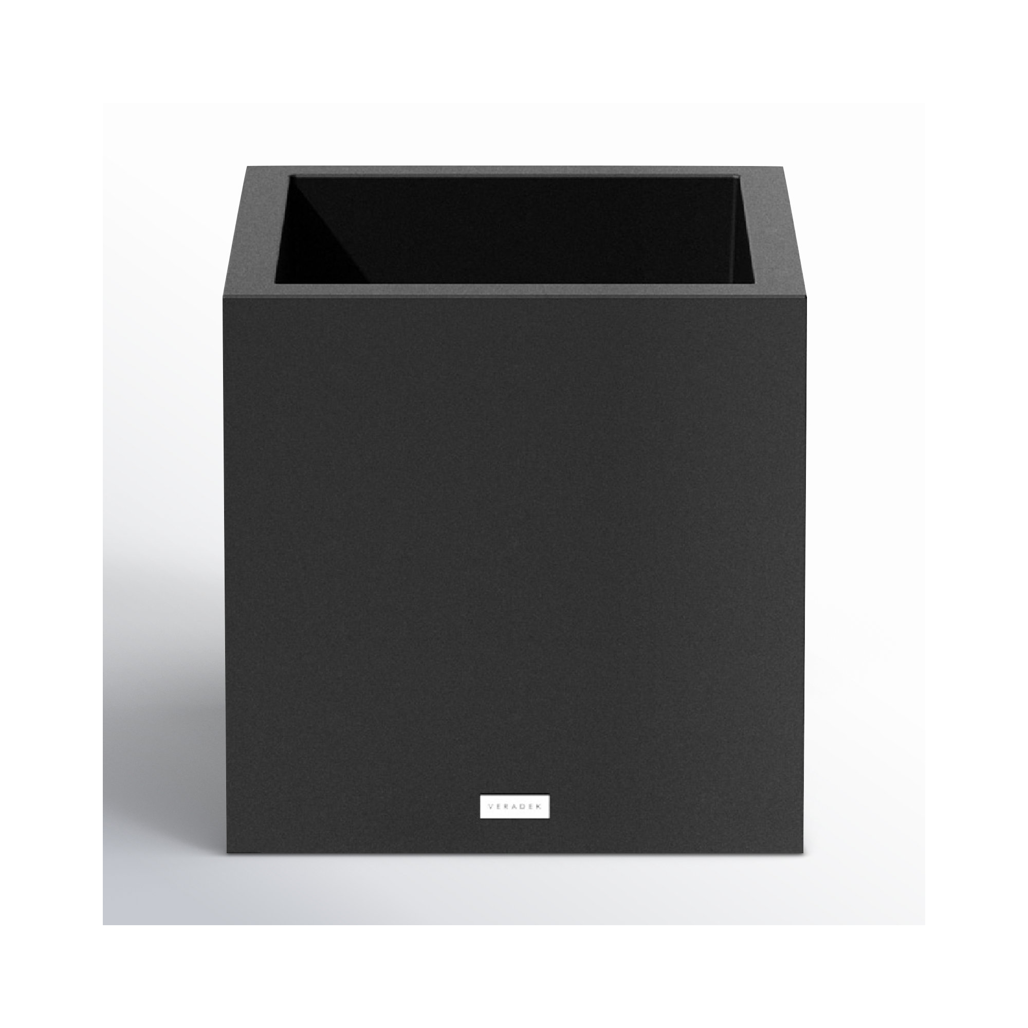 Block Series Cube Planter, 18.25" H x 17" W x 17" D, Black