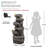 39" Natural Rock Water Fountain with LED Lights, 6-Tier Cascading Waterfall Decor, Weather-Resistant Polyresin Outdoor Feature for Garden or Patio