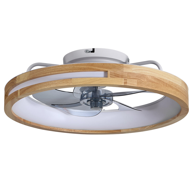 Ventilateur de plafond encastré en bois 20 po Modern Farmhouse avec lumière et télécommande intelligente