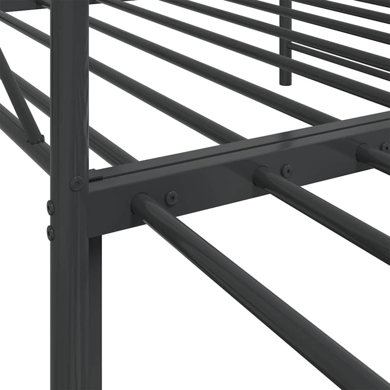 Daybed With Trundle Steel Expandable, Black, Full
