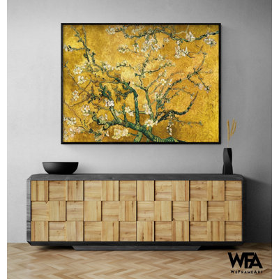 Mandorlo en fiore par Vincent Van Gogh, décoration de maison dorée, impression d'art de Branches, reproduction de Van Gogh, reproduction de peinture à l'huile au printemps, art mural nature