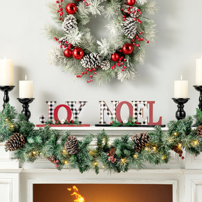2 Piece Christmas Joy and Noel Decorative Accent Set