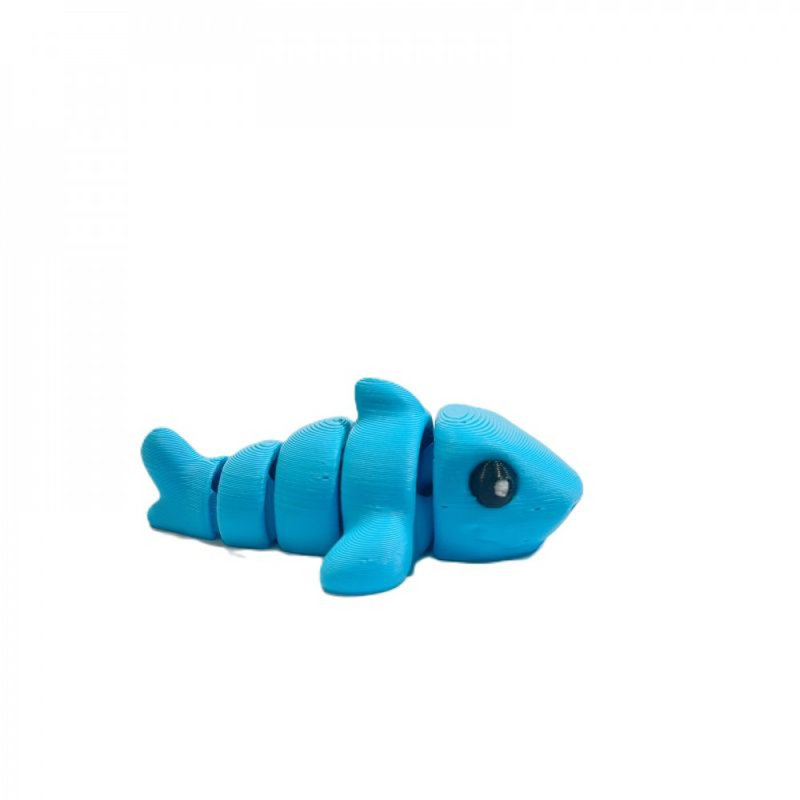 3D Printed Miniature Blue Shark Figurine, 1" H x 0.5" W x 2" D