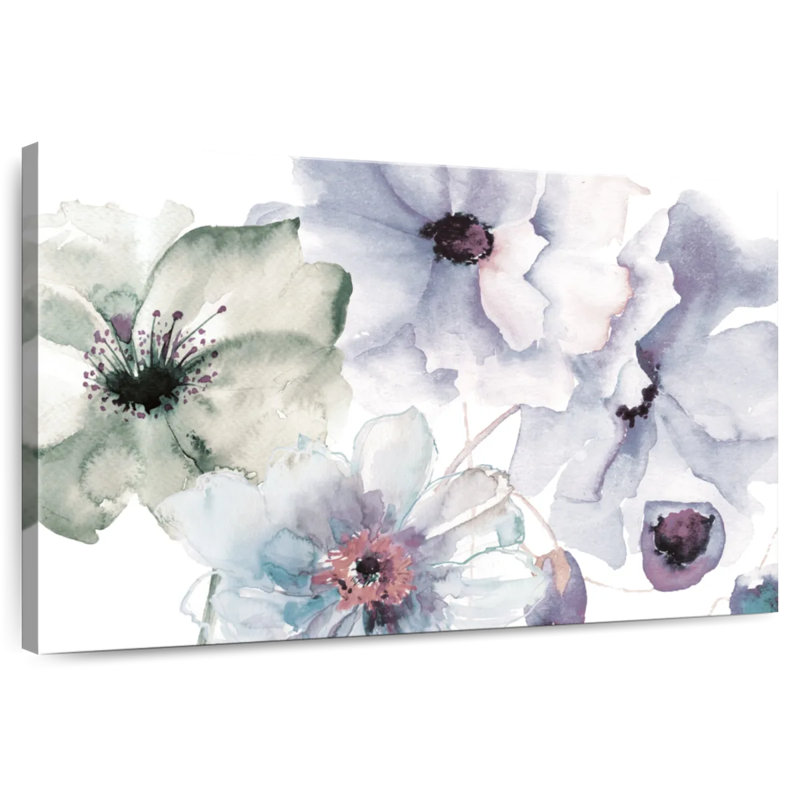 Harnek à fleurs bleues II, H 26 po x l 39 po