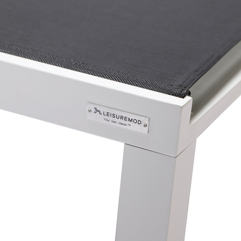Outdoor Rust-Resistant Metal Chaise Lounge with Table, Black
