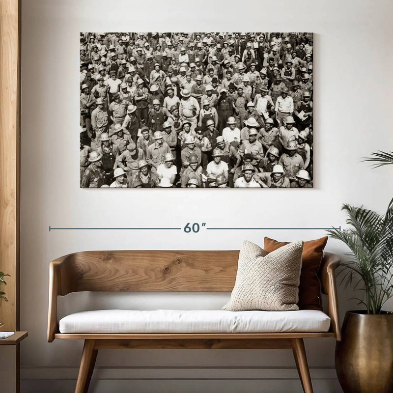 Leisha Crowd Of Laborers, 32" H x 48" W