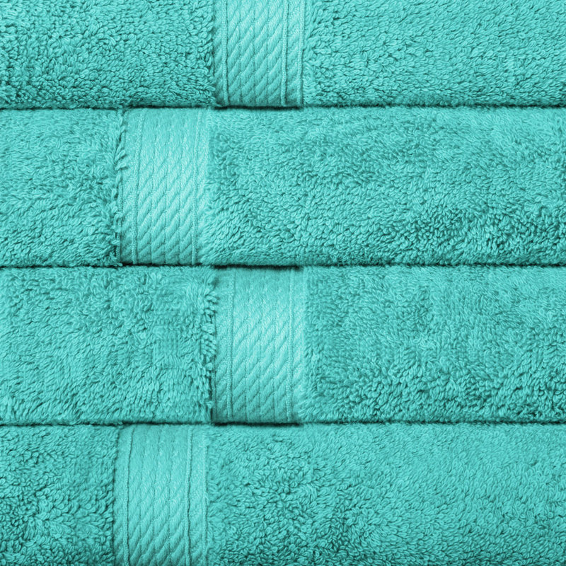 Serviette de bain de luxe en coton égyptien Donald, Turquoise