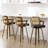 26.77" Upholstered Cane Back Counter & Bar Stool With Armrest-2029997015-2029997009
