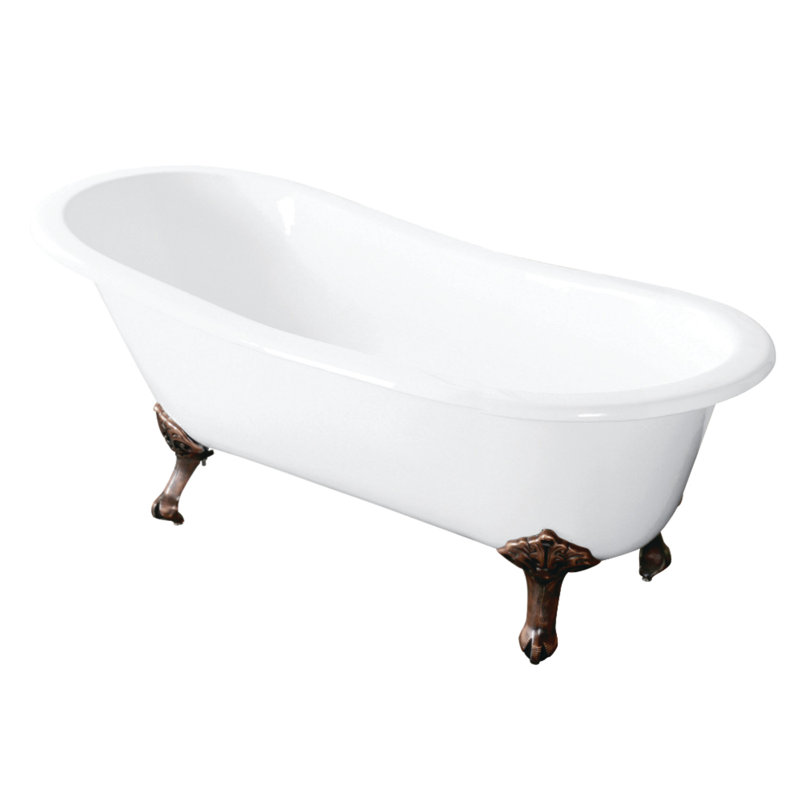 Baignoire sur pattes ovale en fonte 57 po Kingston Eden, Bronze frotté à l'huile