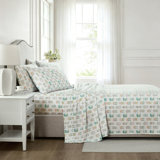 Lenox Printed 6-Piece Sheet Set, Folk Reindeer, Twin