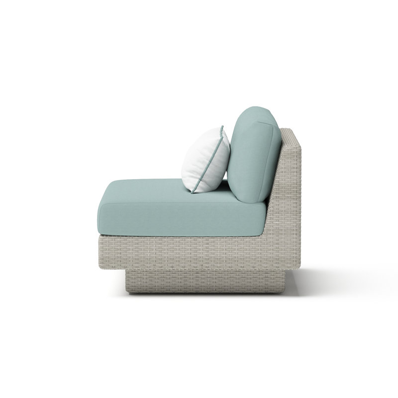 Winnie Outdoor Lounge Chair, Spa Blue Cushion/Gray Frame