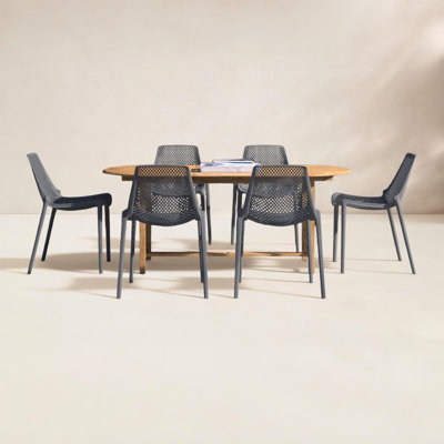 Anautica 79" Teak Patio Dining Set