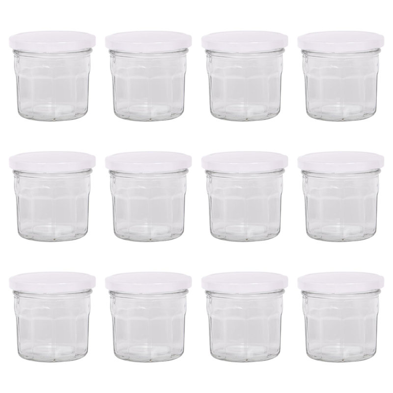 Glass Jar - Set of 6, 150ml, White