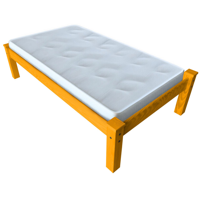 Yellow Solid Wood Twin Bed Frame