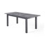 Table de salle à manger extensible en bois d'acacia avec trou pour parasol, extensible jusqu'à 79 pouces, finition gris foncé, forme rectangulaire