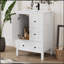 Meuble-lavabo 24 po avec lavabo, une armoire et trois tiroirs à fermeture en douceur, poignées en métal rétro-893589453